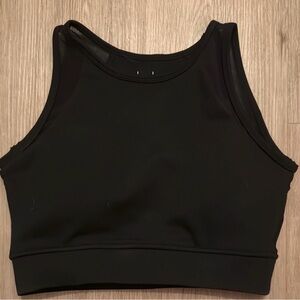Nicole Miller Sport Black Sports Bra Crop Tank Strong Support Size Medium NWOT